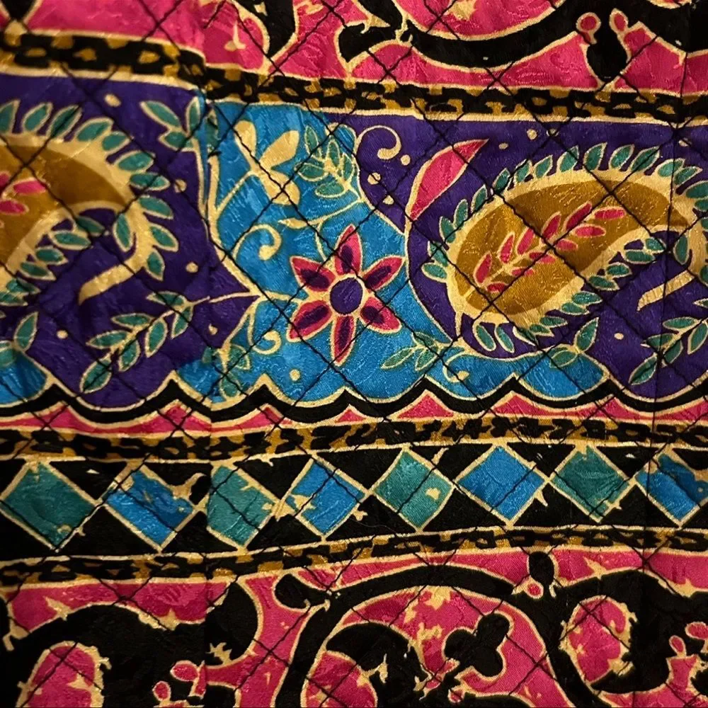 MAGGY LONDON Vintage Mixed Prints Long Sleeve Silk Jacket 12